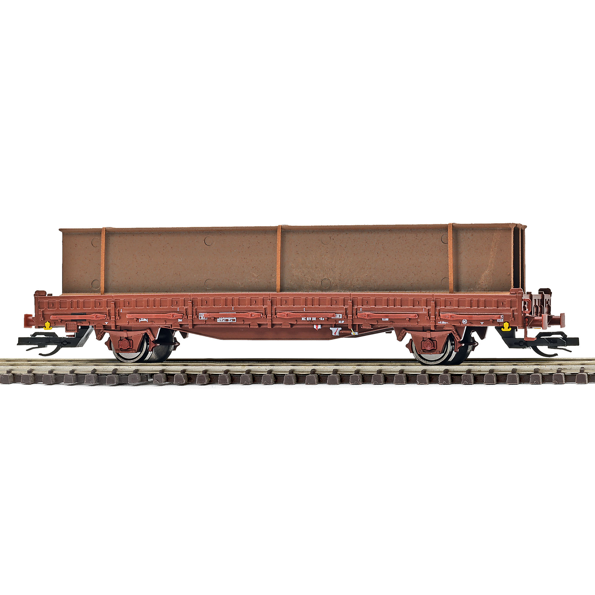 Flachwagen mit Rungen Ks [3300] und Stahlträger