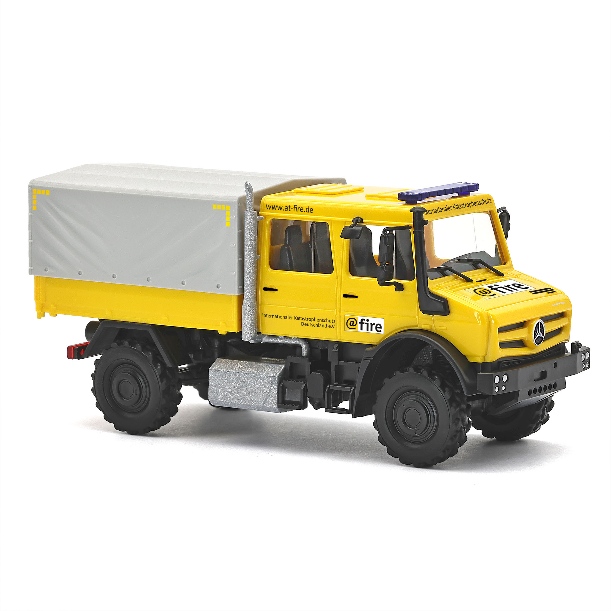 Mercedes-Benz Unimog U5023 Doppelkabine,  Fire, Internationaler Katastrophenschutz