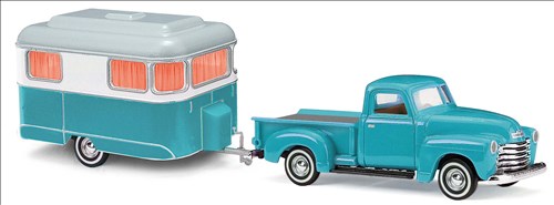 48243-Chevrolet Pick-up, + Nagetusch Wohnwagen-4001738482430